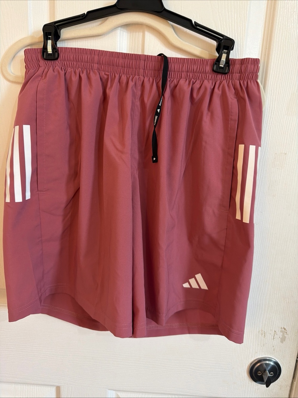 adidas Men's Athletic Shorts in Rose Mauve with White Accents